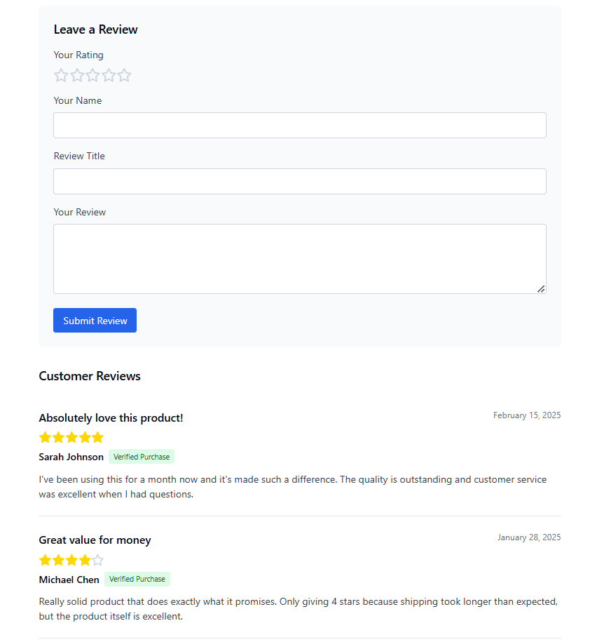 customer reviews
